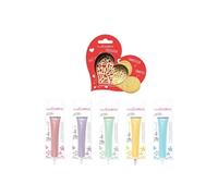 Kit pour biscuits en relief Coeur + 5 stylos choco pastel