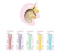 Kit pour biscuits en relief Licorne + 5 stylos choco pastel Scrapcooking