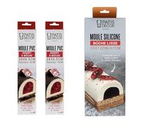 Kit pour bûche de Noël avec moule en silicone et 2 inserts en PVC