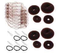 Kit pour Chignon Ancien en Métal et Nylon, 1 Set, Café | Accessoires Cheveux pour Femmes, Usage Quotidien et Déplacements, Ensemble Réutilisable avec Filet, Lien, Épingle