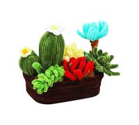 Kit Pour Créer Des Fleurs Pour : Matériaux Pour Pots De Cactus, Goupilles Avec Tige En Chenille Poilu | Décorations De Noël Créatives À La Main, Ornements De Voiture Pour Et Adultes