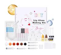 Kit Pour Créer Votre Propre Brillant à Lèvres | Kit Brillant À Lèvres - Set Hydratant et Fait Main pour Débutantes | Cadeau pour Femmes Filles Adolescente Princesse et Amatrice de Beauté