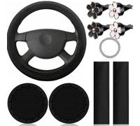 Kit pour déco Auto Féminin 10pcs Volant et Ceinture Kit pour(Black)