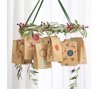 Kit pour faire son propre calendrier de l'avent en kraft et doré