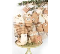 Kit pour faire son propre calendrier de l'avent en kraft or et blanc