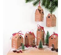 Kit pour faire son propre calendrier de l'avent - Maisonnettes en kraft