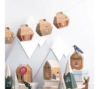 Kit pour faire son propre calendrier de l'avent montagne enneigée
