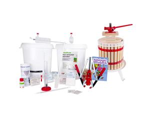 Kit pour faire son vin - MAXI avec pressoir a fruit 12 litres, instructions en français