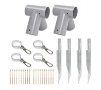 Kit pour la construction d'un parc de jeux avec balançoire de jardin pour enfants, produit dans l'Union Européenne (gris, 90°)