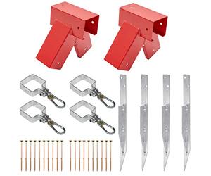 Kit pour la construction d'une balançoire de parc, balançoire de jardin, balançoire pour enfants | Fabriqué dans l'Union européenne (100°, Rouge)