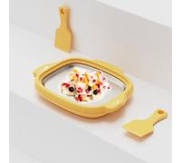 Kit Pour La Fabrication De Glaces Roulées, Plaque De Congélation Instantanée Avec 2 Spatules, Conception Rainurée, Machine À Yaourt Glacé En Acier Inoxydable