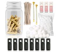 Kit pour Pierre Briquet avec 100 pour Les Pierre a Briquet 50 Mèches 8 Joints 2 Ressorts 3 Inserts en Coton et 40 Boules de Coton - Un Kit de Réparation pour la Plupart des Modèles