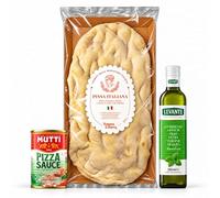 Kit pour pinsa : pâte de 250 g, sauce Mutti Aromatica de 400 g, huile d'olive Levante de 250 ml