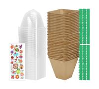 Kit pour planter les - Kit pour cultiver des fleurs de jardin | Les kits éducatifs de jardinage pour comprennent 30 pots en papier pour l'intérieur de la maison, balcon, apprentissage