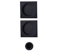 Kit pour porte coulissante bec de canne rosace carrée noire NO021