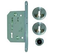 Serrure GENERIQUE Kit pour porte coulissante inox clé L - NI 014