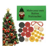Kit pour réaliser des décorations avec boutons, travaux manuels avec casse-noisette | Kit de création de boutons - pour créer des décorations d'arbre, 3+, fête, adulte, famille,
