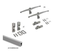 Kit pour structure modulaire Zero 4 étagères en bois + tringle - gris EMUCA