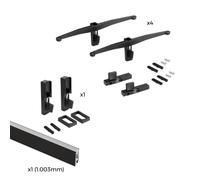 Kit pour structure modulaire Zero 4 étagères en bois + tringle - noir EMUCA