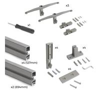 Kit pour structure modulaire Zéro - montage au mur - zamak et alu gris EMUCA