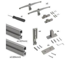 Kit pour structure modulaire Zéro - montage au mur - zamak et alu gris EMUCA