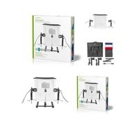 Kit pour studio photo 2 projecteurs 40 cm 40 cm 40 cm 425LM Pliable 4 couleurs Arrière-plans inclus Sac de voyage inclus Noire