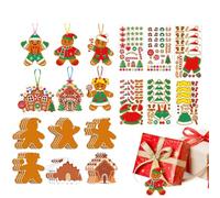 Kit pour travaux manuels de Noël, pendentif pour fêtes 2D avec autocollants | Créez des décorations de sapin de Noël pour la maison, la famille, la fenêtre, la célébration, la salle de tc