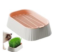 Kit Pousse à Chat, Bac de Culture Bio pour à Chat, Kit de Plantation Double Couche sans Terre, Germoir de Blé pour Animaux et Jardinage Maison