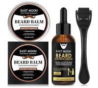 Kit Pousse Barbe,Kit de Croissance de la Barbe,Huile Pousse/Rouleau/Baume,Cadeau Homme(60 ml+60 g)