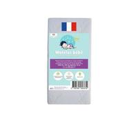 KIT PRATIQUE BEBE | Matelas 50x100 100% Bambou Lit Bébé Vintage + 2 Alèses Coton blanc | Certifié Oeko-Tex | Fabrication France UE
