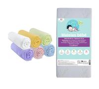 KIT Pratique Bebe | Matelas 60x120 Lit bébé Lit Parapluie Berceau + 6 Draps Housse Coton Mixte + 2 Alèses Coton | Kit Complet lit bébé | Certifié Oeko-Tex | Fabrication France & UE | Easy Dort