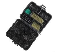 Kit pratique de 301 pièces de matériel de pêche à la carpe, comprend des crochets, des clips et des émerillons pour les amateurs de pêche