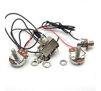 Kit Pré-câblé Metal pour Guitare Double Pickup | Interrupteur 3 voies inclus, écrou de fixation, pointe de switch, compatible standard