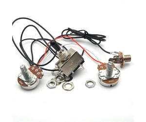 Kit Pré-câblé Metal pour Guitare Double Pickup | Interrupteur 3 voies inclus, écrou de fixation, pointe de switch, compatible standard