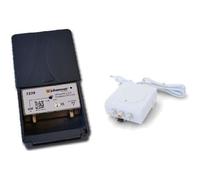 Kit Préamplificateur d’Antenne TV Johansson - TNT HD - Filtre 5G/LTE - Alimentation - Noir/Rouge