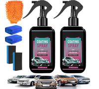 Kit Premium D'Entretien Automobile, 3 en 1 Spray De RevêTement Pour Voiture -2 Bouteilles 100ml, 100% SûR Pour La Peinture Des, ImperméAble et Anti-PoussièRe Car Care Set (2 rouge)