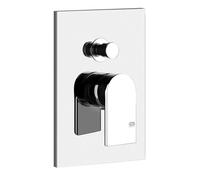 Kit prêt-à-monter Gessi Emporio Via Manzoni (rosace rectangulaire), pour mitigeur monocommande, inverseur automatique, adapté à la baignoire ou à la douche, pour corps encastré, 44634031, Couleur: chr