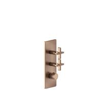 Kit prêt-à-monter Gessi Inciso+ pour thermostat encastré 3/4 haute performance, une rosace, montage vertical, 2 voies séparées, 58224708, Couleur: Cuivre brossé PVD