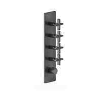 Kit prêt-à-monter Gessi Inciso+ pour thermostat encastré 3/4 haute performance, une rosace, montage vertical, 4 voies séparées, 58228707, Couleur: Métal noir brossé PVD