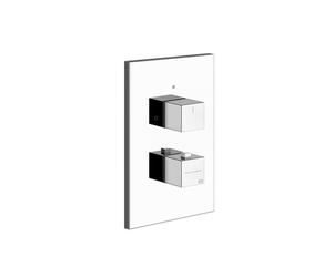 Kit prêt à poser Gessi pour mitigeur thermostatique encastré, cartouche dinversion 2 voies tout ou rien, sorties à gauche et à droite du corps encastré, à commander séparément, avec vannes darrêt dent