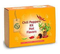 kit prêt à pousser - Piments - Jardin potager d’intérieur - Piments (jalapeno, Cayenne long slim, Bhut Jolokia, Habanero Orange) - Idée Cadeau…