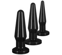 Kit prise butt anale mini maxi kit dilatateur gode faille lisse doux noir