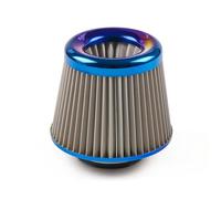 Kit prise d'air Filtre à Air en acier inoxydable bleu brûlé 3 ''/76mm, nettoyeur de filtre d'admission d'air froid haut débit BX102086 Prise d'air automobile