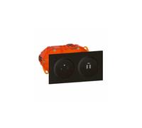 Kit prise de courant Surface + module de charge 2 USB TypeA dooxie 3A précâblés finition noir - 300402 - Legrand
