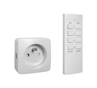 Kit prise variateur commandée à distance + telecommande, portée 70m, 433,92 Mhz, 150W max, 16A, 230V - Tibelec
