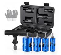 Kit Pro Calibreur Ébavureur à Cliquet Ø16-20-25/26-32 mm, Coffret Poignée 4 Ébavureurs pour Tube Multicouche Tubes Multicouches, PER et PEX, Ébavurage Net, Rapide et Précis