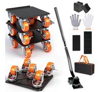 Kit Pro Déplace Meubles Lourds 500 kg, Structure 5 Roues Renforcées avec Lève-Meuble, roulettes Pivotantes 360° avec Frein, Chariot de Transport pour Déménagement, Réfrigérateur, Machine à Laver