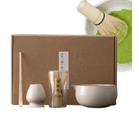 Kit professionnel : accessoires pour fouet en bambou, ensemble de quatre pièces, bol, cuillère, support, fouet, outil pour remuer, thé traditionnel japonais en poudre | Design fonctionnel res