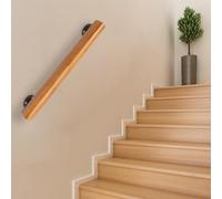 Kit professionnel antidérapant en bois - Rampe murale industrielle rustique pour escaliers intérieurs, lofts, terrasses et couloirs - Barre de support durable pour balcons