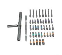Kit professionnel de 43 tournevis à cliquet comprenant 40 embouts assortis pour l'électronique et la réparation à domicile avec angle de balancement bas et étui de rangement magnétique Gris